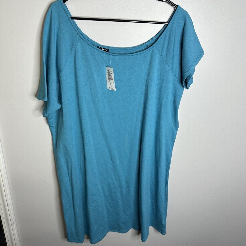 Women's NEW Torrid‎ Size 1 Teal Callie Tshirt Dress Short Sleeve